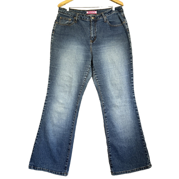 Zana Di Jeans Women 18 Blue High Rise Classic Faded Wide Leg Stretch Denim Boho - Picture 1 of 11